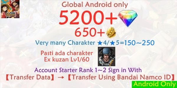 Gambar Product OPBR ONE PIECE Bounty Rush-5 Account