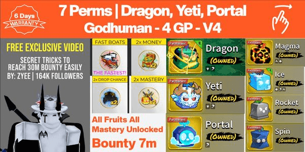 Gambar Product Akun Fruit Permanent - No 10 - Blox Fruits