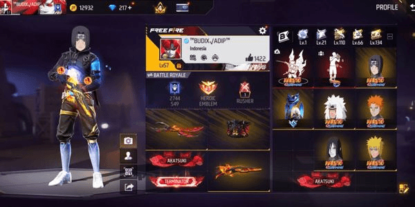 Gambar Product AKUN FF SG 2 METEOR & EVOUGUN ON AMAN ANTI HACK BACK BERGARANSI 1000 % MURAH BANGET