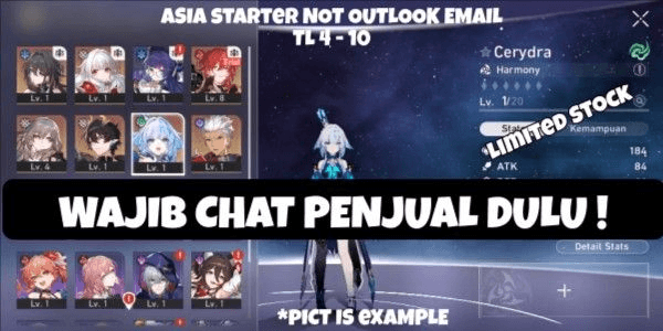 Gambar Product ASIA Starter | Cerydra + Archer + Dan Heng PT + Random SSR| TL 4 - 10 | Fast Delivery | WAJIB CHAT DULU