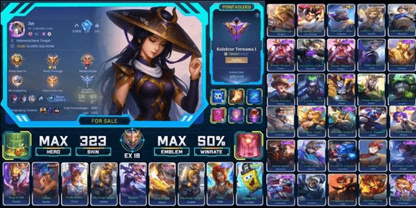 Gambar Product 323 SKINS | LEGEND FRANCO | 1 COLLECTOR | 1 KOF | 2 LUCKYBOX | 1 ZODIAC | 28 EPIC RARE SHOP | SPONGEBOB