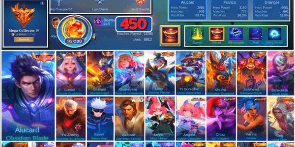 Gambar Product #3515 | 450 Skins | 4 Legends | 5 Collectors | Exorcist Yu Zhong | JJK Gojo | StarWars Alucard | Prime Claude Yu Zhong | Sanrio | KoF Chou Karina
