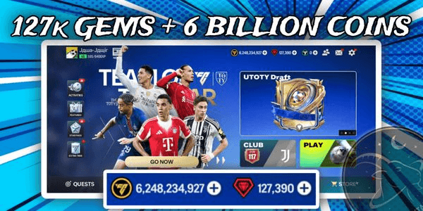 Gambar Product EAFC OVR117 {127k+ GEMS, 6.2 Milliar COIN} Log EA only