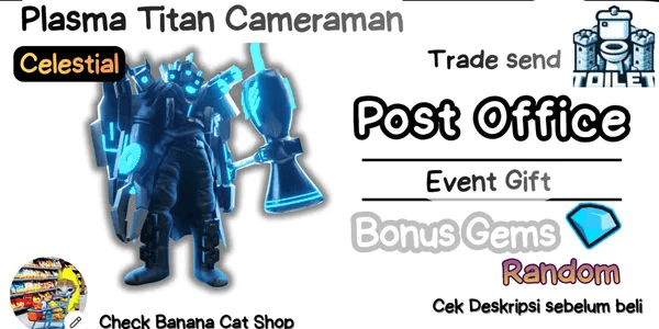 Plasma Titan Cameraman | Bonus Gems | Banana Cat Shop