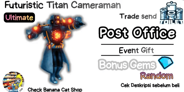 Futuristic Titan Cameraman | Bonus Gems | Banana Cat Shop