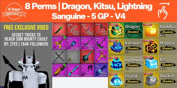 Gambar Product Akun Fruit Permanent - No 12 - Blox Fruits