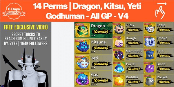 Gambar Product Akun Fruit Permanent - No 11 - Blox Fruits