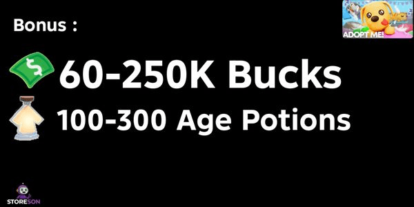 Gambar Product Akun Adopt Me (Bonus Age Potions + Bonus Bucks)