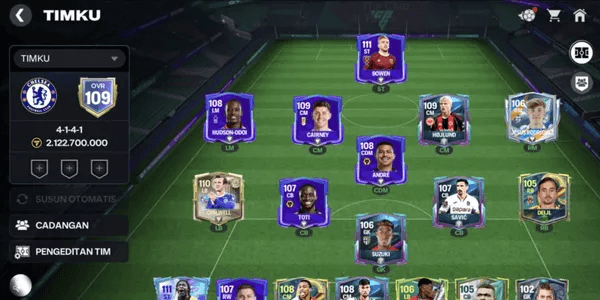 AKUN FC MOBILE OVR 109 | CHELSEA | BOWEN 111, MANÉ 111, CHILWELL 110