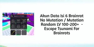 Account Data Contains 6 Brainrot No Mutation / Mutation Random LV 100-200+ - Escape Tsunami For Brainrots