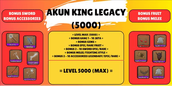 Gambar Product Akun King Legacy (Level Max) - Spek GG