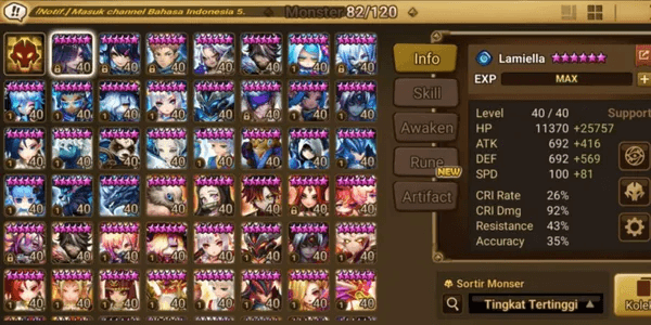 Asia Double Cleave Combo Maximilian and Hanwul +78 NB5, 222 6Star Monster