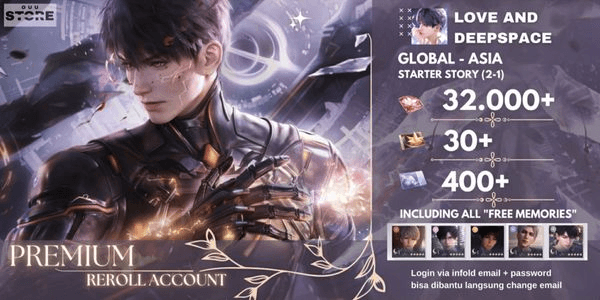 Gambar Product REROLL ASIA - LOVE AND DEEPSPACE PREMIUM ACCOUNT