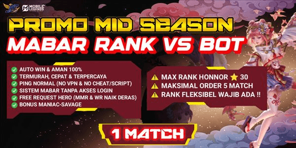 Gambar Product MABAR RANK VS BOT (AUTO WIN)
