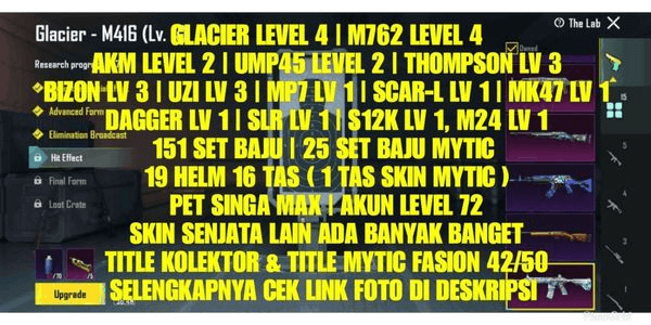 Gambar Product PUBG GLACIER LEVEL 4 DISKON HARI INI