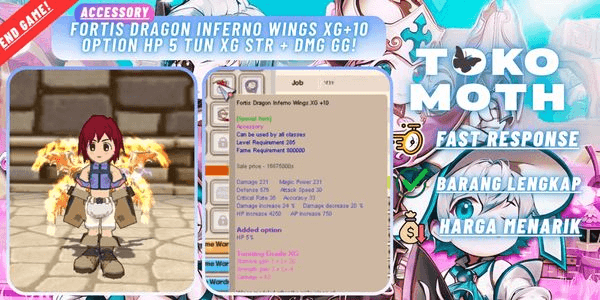 Gambar Product FORTIS Dragon Inferno Wings XG+10 Option Hp 5 tun XG STR + Dmg GG!