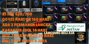 B1 LUXURY LUBERR ADA 3 PERMANENT QCQR 66 DAY FT POINT 3JT DUAL 33D+AWP22D+PISTOL32D+PANAH 9D+PISO23D+MEDKIT 25D+CHARHP120 50D+HV40D+SLOTBOM33D+MEGAHP22D