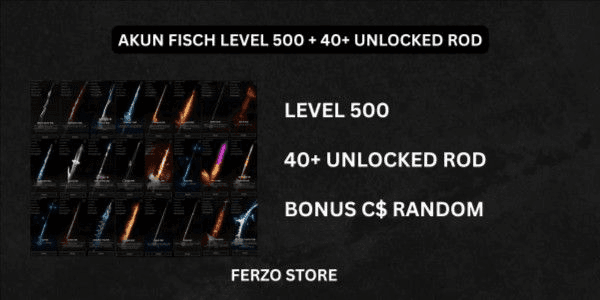 Gambar Product Akun Fisch Level 500 + 40+ Unlocked Rod