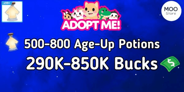 Gambar Product Akun Adopt Me Bonus Potions + Bucks + Bonus Pets