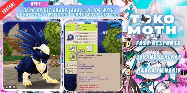 Gambar Product Dark Spirit Grade (AAA) Lvl 100 with Loyal 12k++ with FULL EQUIP XG+12 HCL GG!
