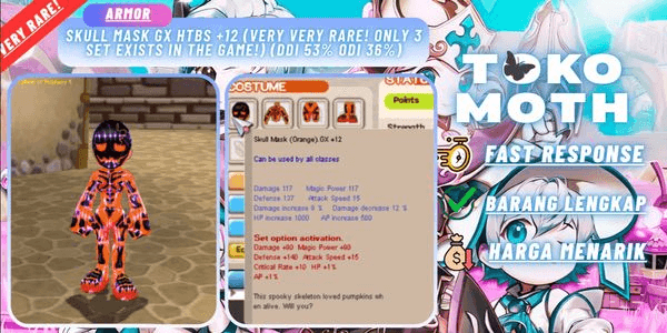 Gambar Product Skull Mask GX HTBS +12 (VERY VERY RARE! Only 3 set EXISTS in the game!) (DDI 53% ODI 36%)