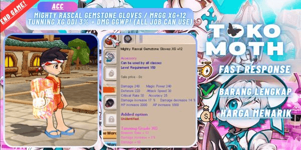 Gambar Product Mighty Rascal Gemstone Gloves / MRGG XG+12 tuning XG ODi 3% + DMG GGWP! (All job can use)