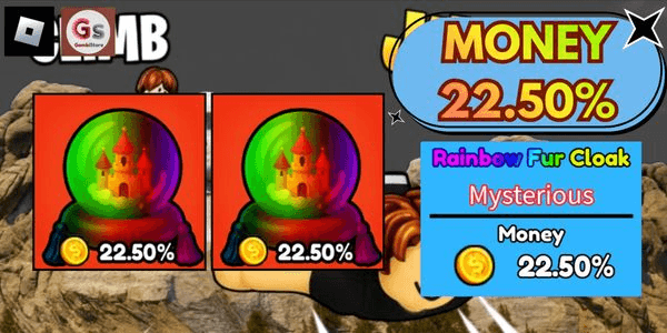 Gambar Product RAINBOW FUR CLOAK Money 22.5% - Climb and Jump Tower