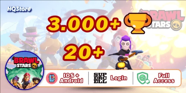 Account 3K+ Trophies | 20+ Brawlers | iOS & Android | Full Access - Brawl Stars