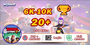 Account 6,000-10,000 Trophies | 20+ Brawlers | 1-10 Epics | iOS & Android | Full Access - Brawl Stars