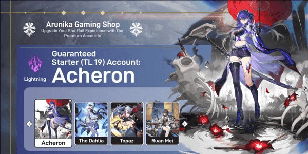 Gambar Product AKUN STARTER - LIMITED 6 CHARACTERS - ACHERON + THE DAHLIA + TOPAZ + RUAN MEI || LENGKAPNYA CEK DESKRIPSI [ASIA]