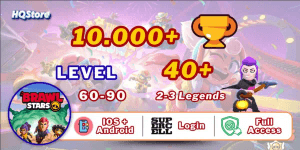 Account 10,000+ Trophies | 40+ Brawlers | 2-3 Legends | Level 60-90 | IOS & Android | Full Access - Brawl Stars