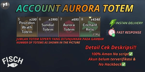Akun Aurora Totem & Poseidon Wrath Totem (Data Polos) CEK DESKRIPSI