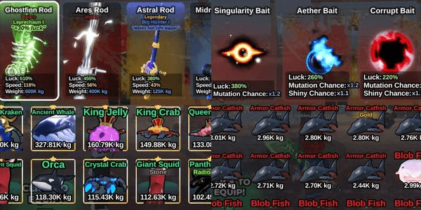 Gambar Product Akun Fish it! Bonus Rod + Bonus Coin + Bonus Item