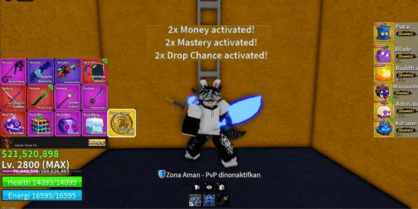 Compte Blox Fruit (Roblox) Avec Perms Bouddha, Portal, Mammouth - Livraison Sous 24h, Neuf