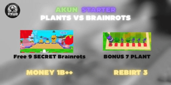 Gambar Product Akun Starter | Plants Vs Brainrots