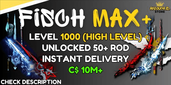 Gambar Product Akun Fisch - Level 1000 (MAX) | 75% Rod Unlocked - C$ 150M+ - Unlocked Submarine
