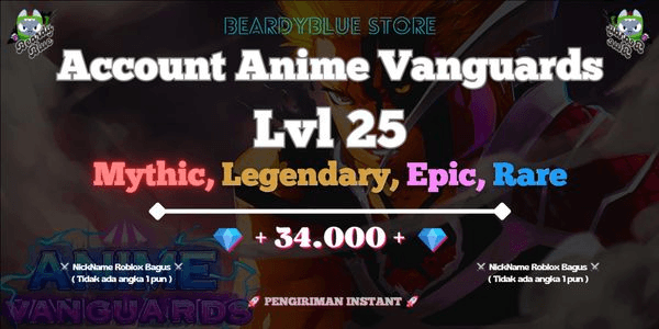 Gambar Product Accounts Anime Vanguards Lvl 25 | Pengiriman Instant
