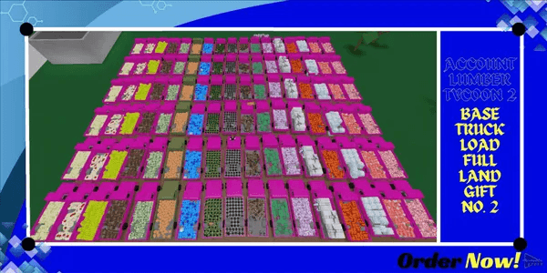 Akun Lumber Tycoon 2 BASE TRUCK LOAD FULL LAND GIFT NO.2