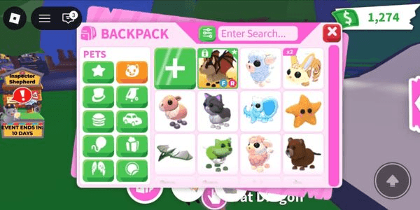 Gambar Product Akun Adopt Me +(bat dragon+beeBlaster+vip+20kfollowers)