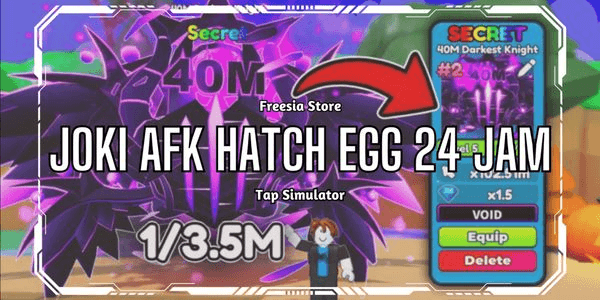 Gambar Product Jasa Joki AFK Hatch Egg 24 Jam - Tap Simulator