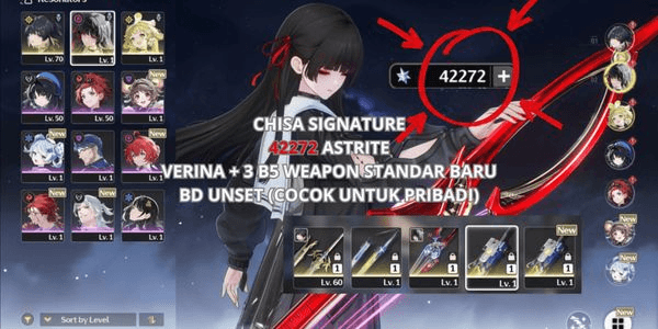 Gambar Product [SEA] [42272 ASTRITE] CHISA SIGNATURE VERINA + 3 B5 NEW STANDARD WEAPON BD UNSET