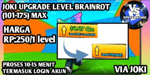 Gambar Product JOKI UPGRADE LEVEL BRAINROT (101-175 MAX)