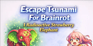 Akun Escape Tsunami For Brainrots - 1 Radioactive Strawberry Elephant