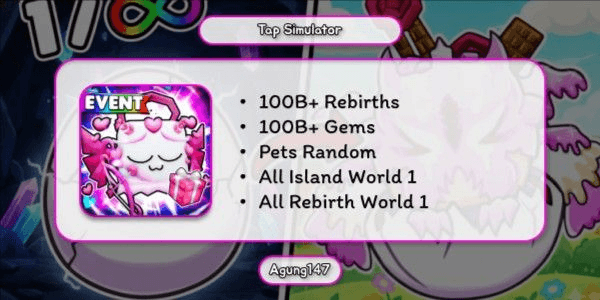 Gambar Product Account 100B+ Rebirth | Tap Simulator