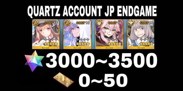 Gambar Product Akun SQ FGO JP Quad Support+Free SSR