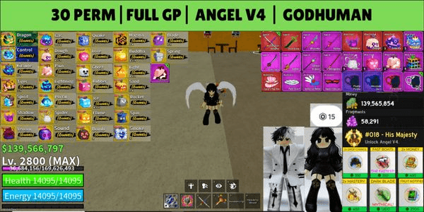 Gambar Product Blox Fruits Account — Perm Fruits & Gamepasses - 02