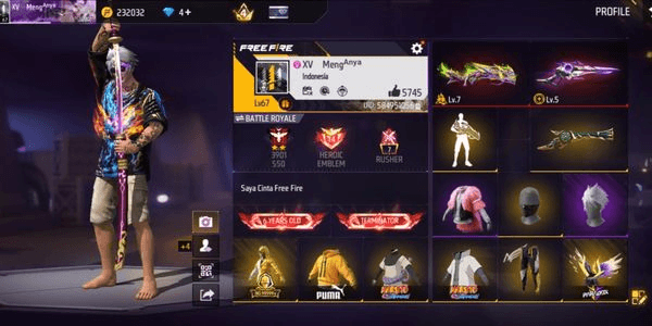 Gambar Product AKUN FF GG EVO GUN MAX+SG LOBBY