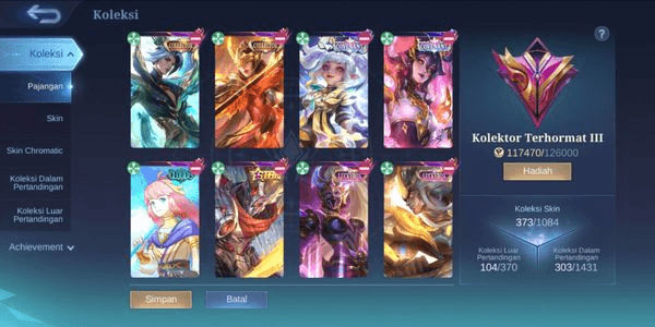 Gambar Product MLBB 373 SKIN | FRANCO LEGEND | VALIR KOF | YU ZHONG PRIME | MONSEP