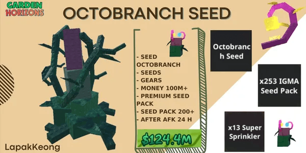 Account Octobranch Seed | Shillings 100M+ | 200+ Seed Pack - Garden Horizons