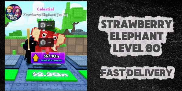 Gambar Product Celestial Strawberry Elephant 80 3QD+/s (Read Desc) - Survive Lava For Brainrots